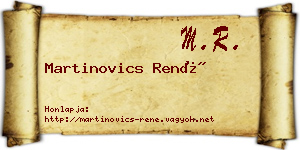 Martinovics René névjegykártya